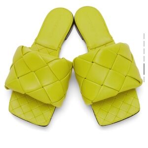 Bottega Veneta Bright Green/yellow  Woven Sandals